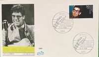 A first day cover with a Buddy Holly special issue stamp from Germany.
