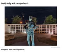 Buddy Holly with a surgical mask