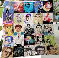 As seen on Tees Artists: Buddy Holly Quilt Blanket