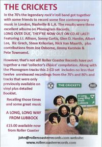 Advert for Crickets CD release which appears on the inside front cover