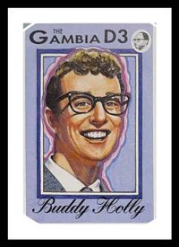 Buddy Holly on a stamp from Gambia