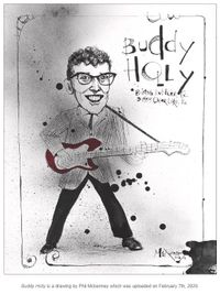 Buddy Holly drawing by Phil McKenney
