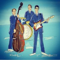 Buddy Holly & The Crickets painting by © kludoman on Redbubble