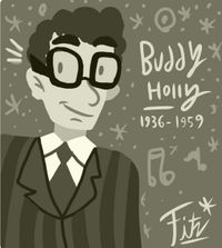 Buddy Holly Painting, as seen on Twitter 2020