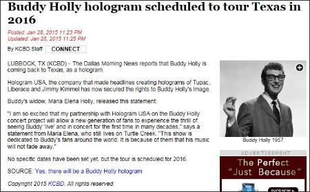 BUDDY HOLLY HOLOGRAM