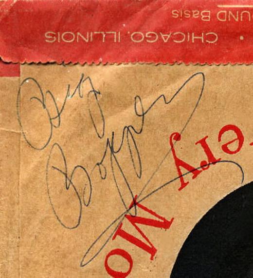 MERCURY 71375 close up of sleeve signed by Big Bopper