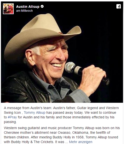 TOMMY ALLSUP PASSED AWAY