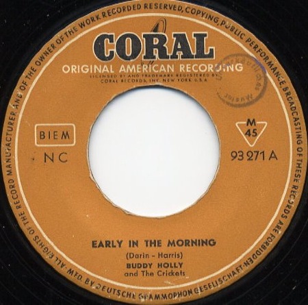 Early In The Morning - Buddy Holly - German Pressing