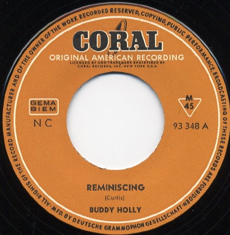 Reminiscing - Buddy Holly - German Pressing