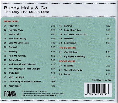 BUDDY HOLLY & CO - THE DAY THE MUSIC DIED