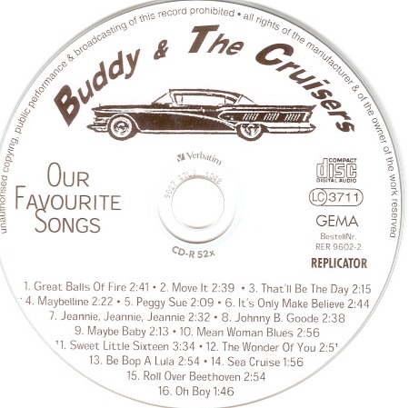BUDDY & THE CRUISERS FIRST CD 1996