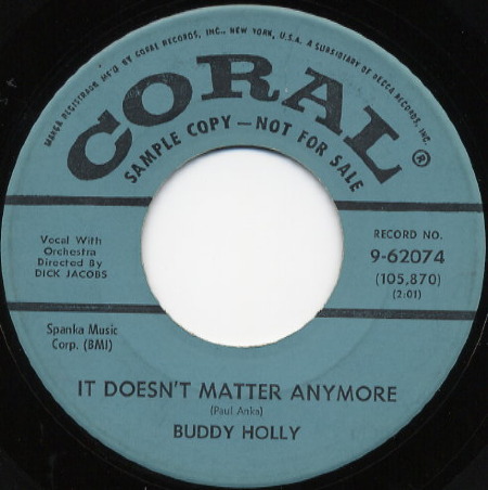 It doesn't matter anymore BUDDY HOLLY USA