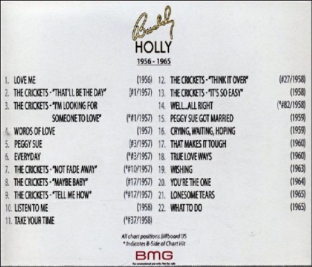 BMG BUDDY HOLLY PROMO CD