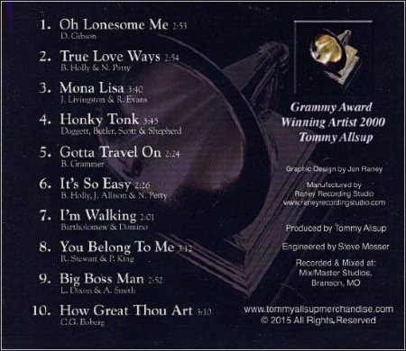 TRACK LIST TOMMY ALLSUP CD 2015