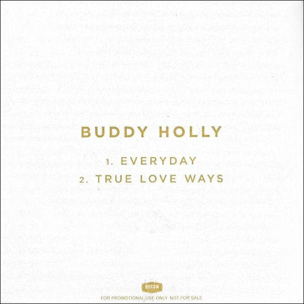 DECCA ‘Everyday / True Love Ways’ Promo CD